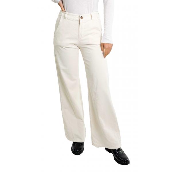 Chino palazzo in velluto a costine fine 